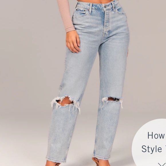 Abercrombie & Fitch Denim - Abercrombie curve love high rise dad jeans NEW